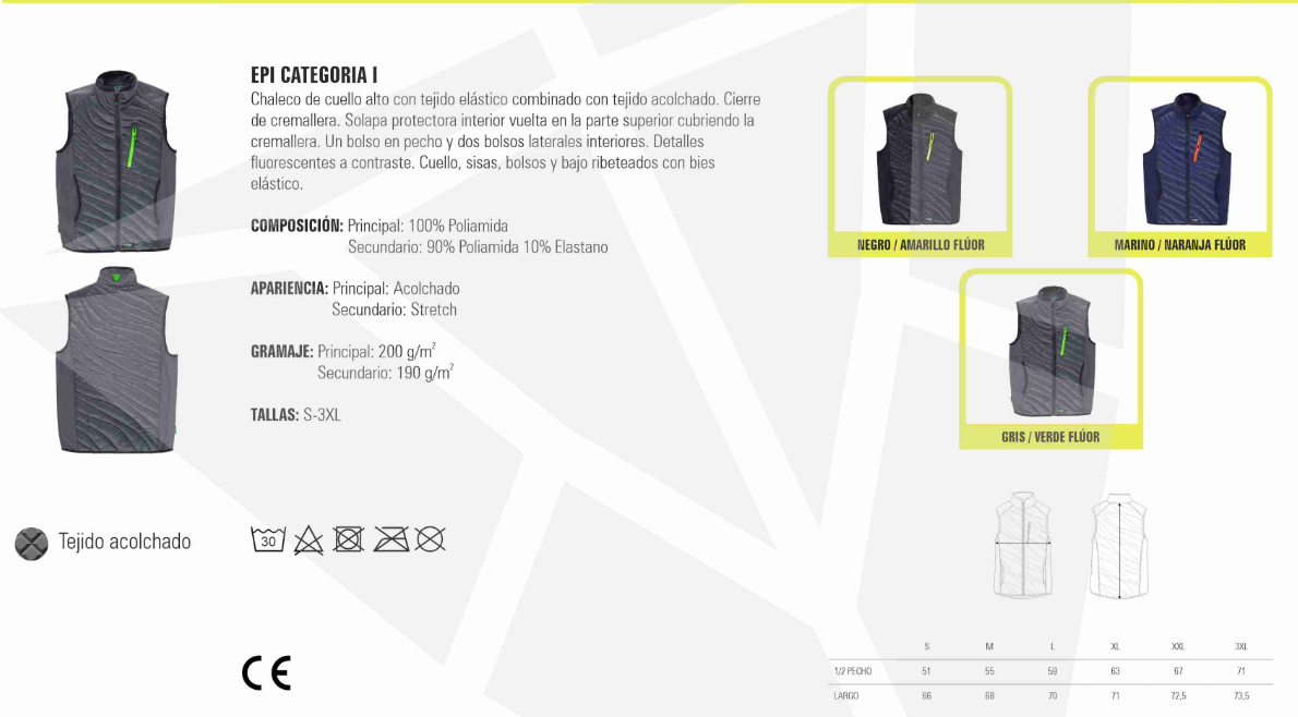 Chaleco combinado con acolchado