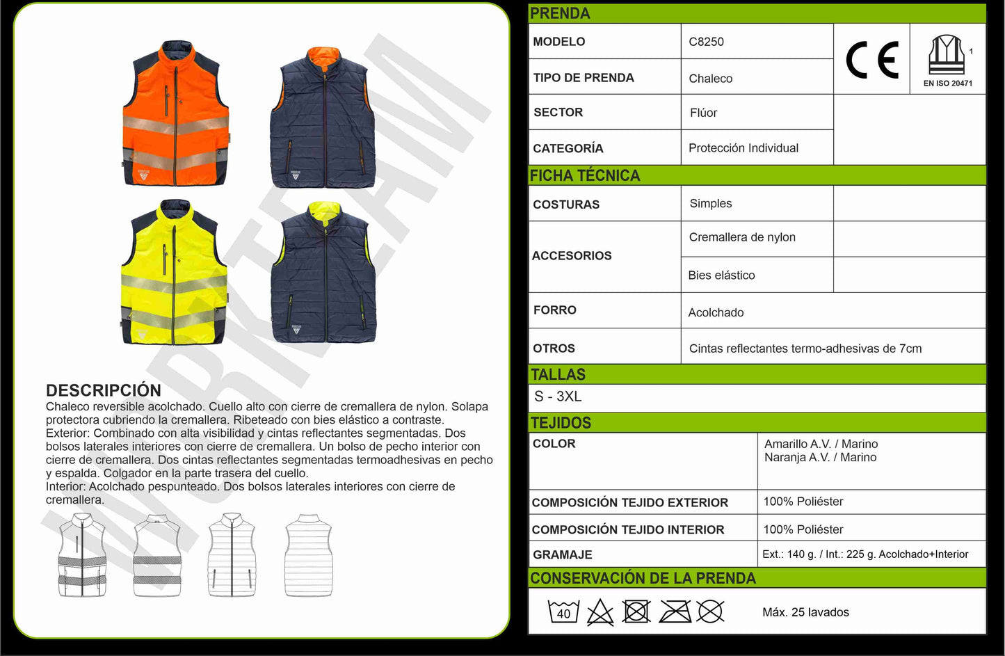 CHALECO REVERSIBLE - FLUOR