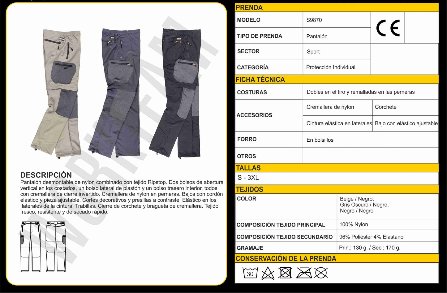 PANTALON DE MONTAÑA COMBINADO