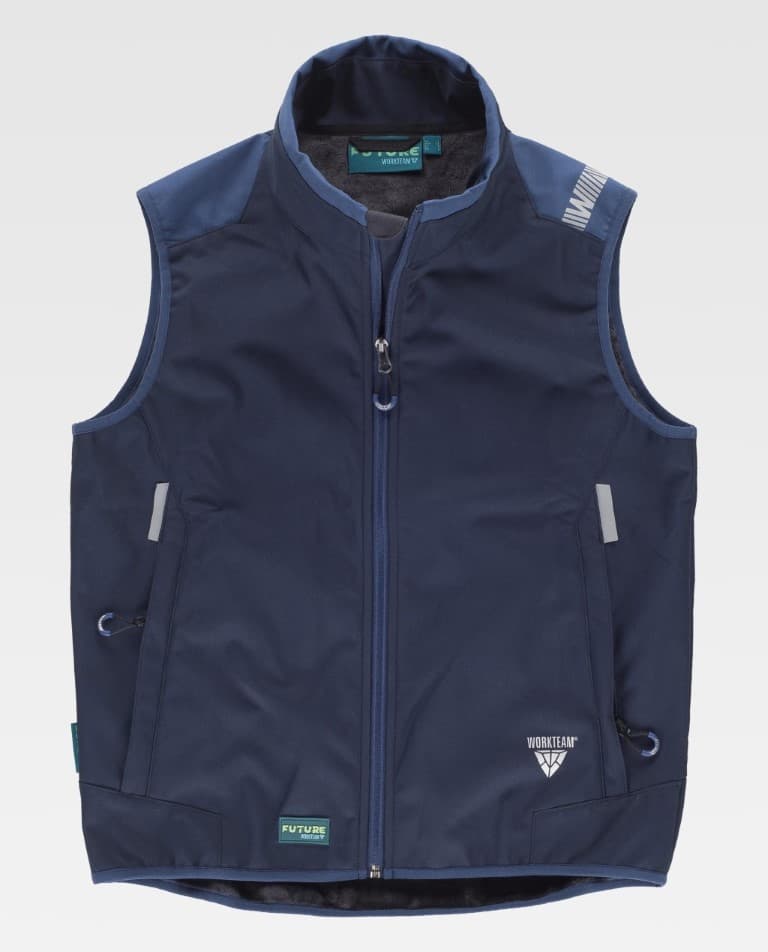 Chaleco Softshell cobinado y con detalles reflectantes
