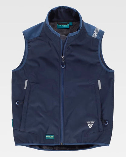 Chaleco Softshell cobinado y con detalles reflectantes