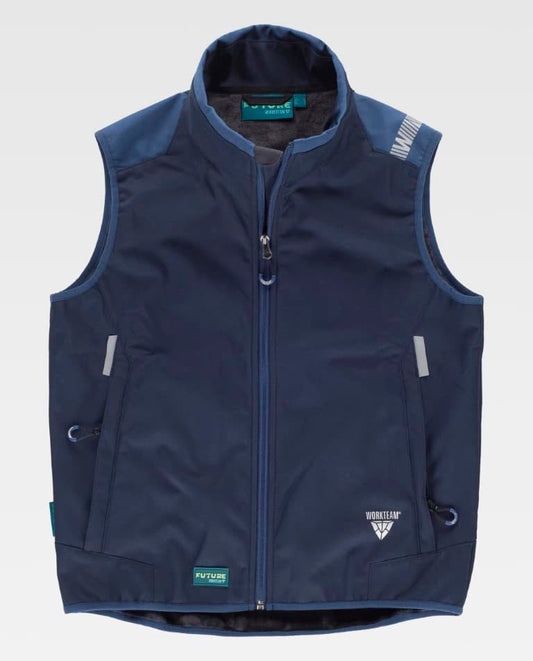 Chaleco Softshell cobinado y con detalles reflectantes