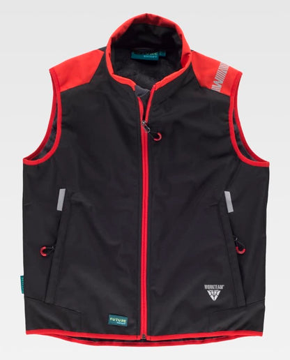Chaleco Softshell cobinado y con detalles reflectantes