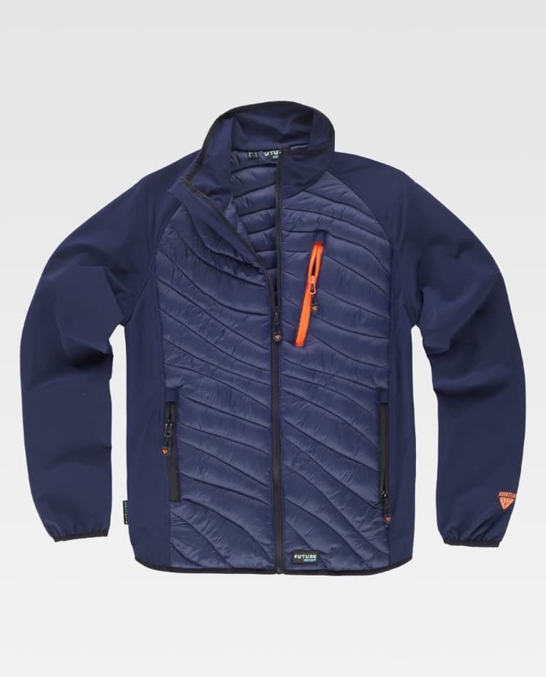 Chaqueta combinada con acolchado
